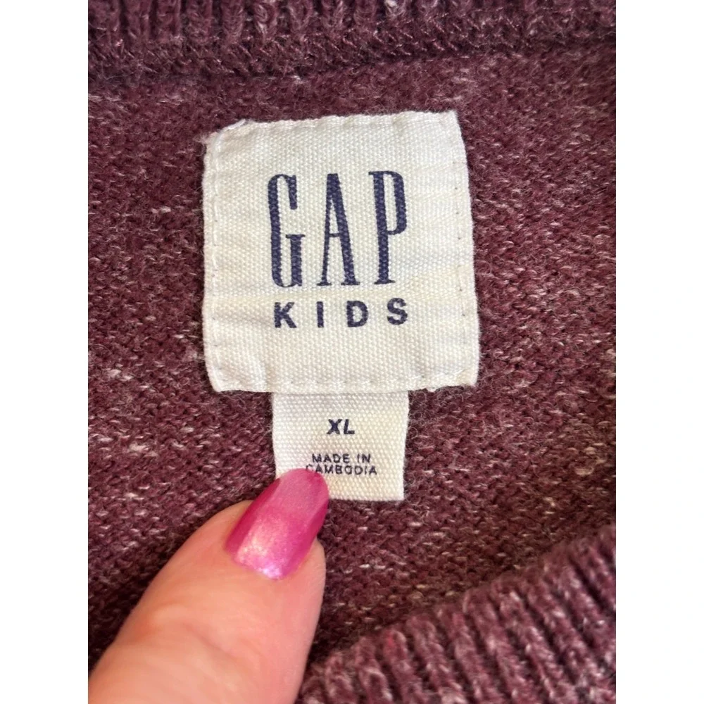Gap Sweater Unisex Kids XL Maroon Knitted Long Sleeve‎ Cozy Warm Outdoor Winter